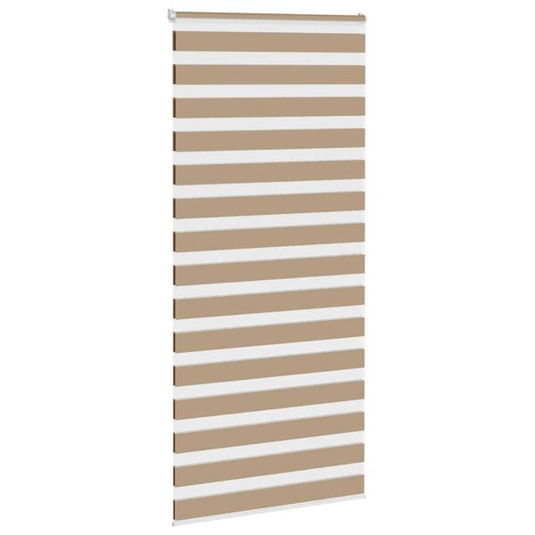 vidaXL Zebra Blind Sand Brown 100% Polyester, Aluminum 39.4 x 78.7 in