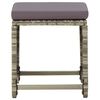 vidaXL Patio Stools 4 pcs with Cushions Poly Rattan Grey
