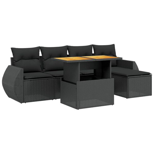 vidaXL Garden Sofa Set Black