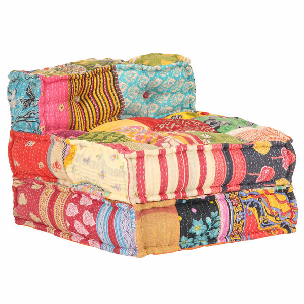 vidaXL Pouffe Multicolor Cotton Medium