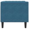 vidaXL Chesterfield Sofa Chair Blue Velvet, Plywood, Solid Wood Single
