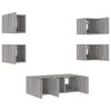 vidaXL TV Wall Unit Grey sonoma Engineered wood Large TV Wall Unit