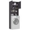 vidaXL Washing Machine Cabinet Gray 25.2"x10"x74.8" Engineered Wood