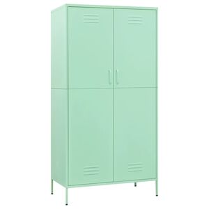 vidaXL Wardrobe Mint Steel 35.4 x 19.7 x 70.9 in Modern Mint Wardrobe