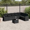 vidaXL Garden Sofa Set Black PE rattan, powder-coated steel, tempered glass