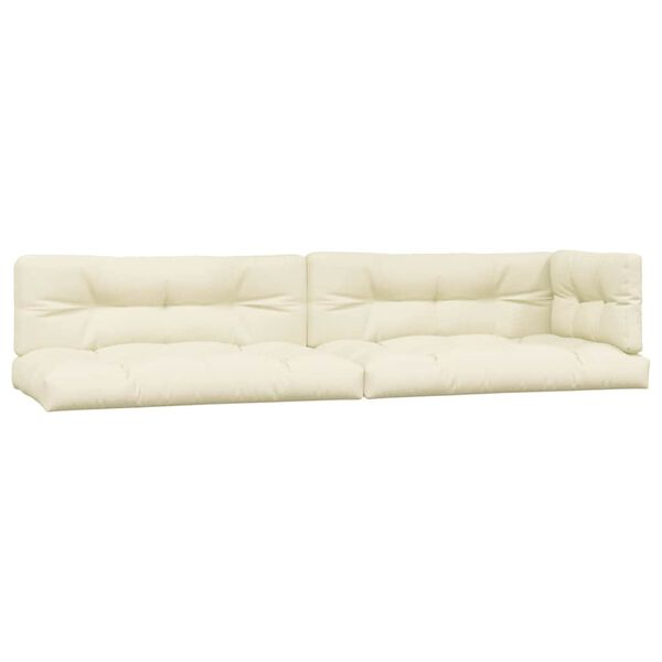 vidaXL Pallet Cushion Set of 5 Cream 100% Polyester Extra Thick Surface