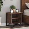 vidaXL Bedside Cabinet Set of 2 Brown oak Engineered wood, metal Small