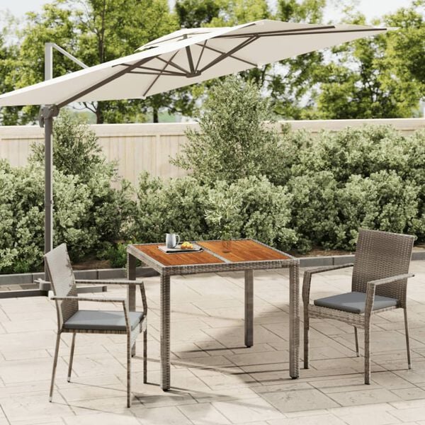 vidaXL Garden Dining Set Grey PE Rattan Medium Modular