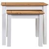 vidaXL Nesting Table Set of 2 White Solid pine wood Stackable Rustic