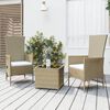 vidaXL Garden Lounge Set Beige PE rattan, steel, tempered glass 3 Piece