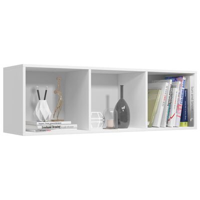 vidaXL Book Cabinet/TV Stand White 14.2"x11.8"x44.9" Engineered Wood