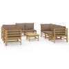 vidaXL Garden Lounge Set Taupe Bamboo, 100% polyester fabric Large