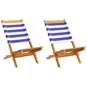 vidaXL Garden Chair Set of 2 Blue and white