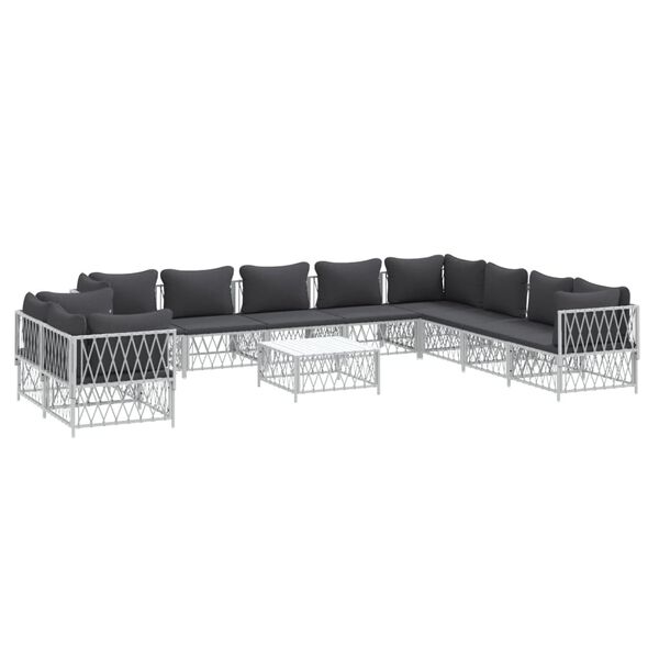 vidaXL Garden Lounge Set White, Dark Grey