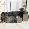 vidaXL Garden Sofa Set Grey PE Rattan, Powder-Coated Steel, Tempered Glass