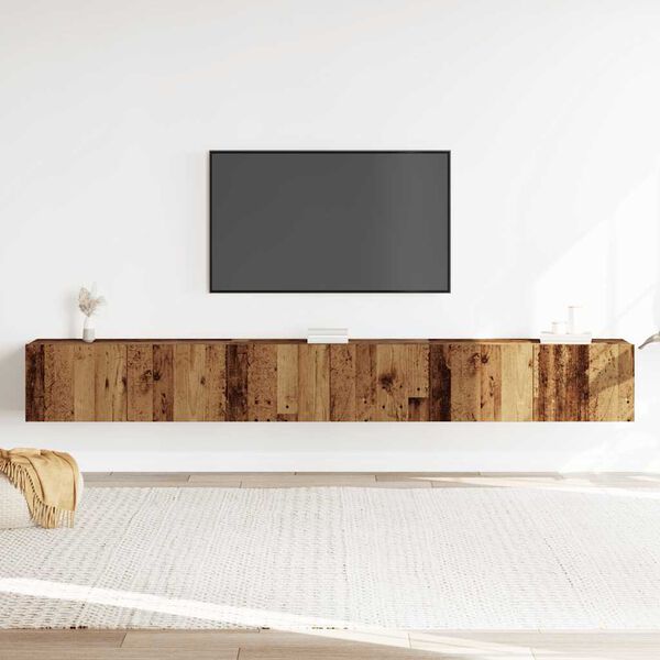 vidaXL TV Cabinet Set Set of 3 Old Wood Engineered Wood Large