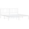 vidaXL Bed Frame White Powder-Coated Steel Double Bed Bed Frame