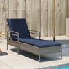 vidaXL Sun Lounger with Cushion Grey 24.8 x 78.7 x 31.9" Poly Rattan (US only)