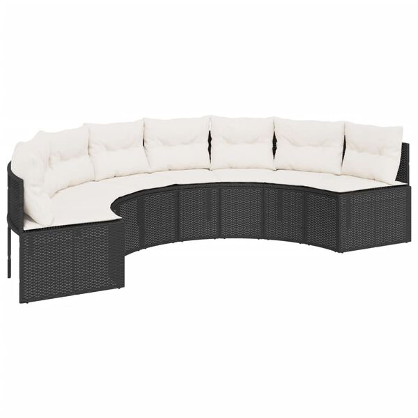 vidaXL Patio Sofa Set Black, Cream white
