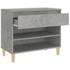 vidaXL Shoe Cabinet Concrete grey Engineered wood, Solid eucalyptus wood