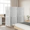 vidaXL Room Divider 6 Panels White Solid Wood Paulownia