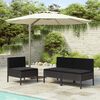 vidaXL Garden Chair Set of 3 Black