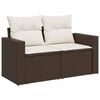 vidaXL Garden Sofa Set Brown PE Rattan 7 Piece Modular Garden Sofa Set