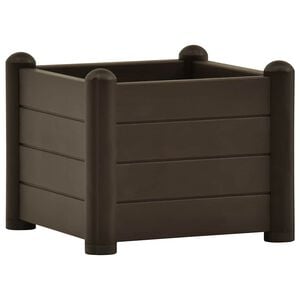 vidaXL Raised Bed Mocha Polypropylene 16.9 in Raised Bed Square