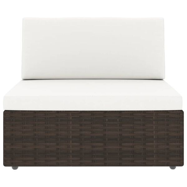 vidaXL Garden Lounge Set Brown and Cream White