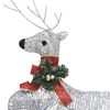 vidaXL Reindeer And Sleigh Christmas Decoration Set of 6 Silver
