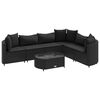 vidaXL Patio Sofa Set Set of 6 Black