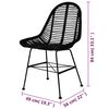 vidaXL Dining Chair Set of 6 Black Natural rattan, wrought iron Standard