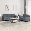 vidaXL Sofa Set Dark Grey Velvet (100% polyester), metal, textilene, plywood