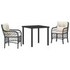 vidaXL Garden Dining Set with Cushion 9 pcs Brown Poly Rattan