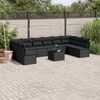 vidaXL Garden Sofa Set Black PE rattan Large Modular Garden Sofa Set