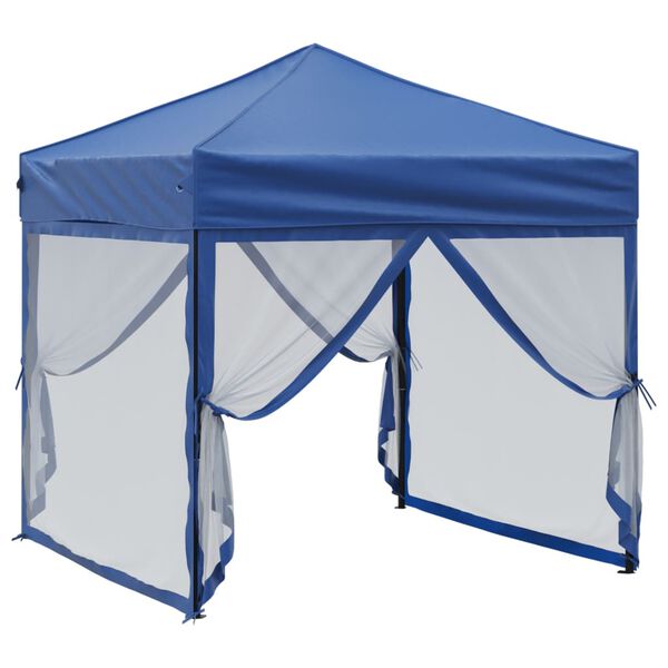 vidaXL Party Tent Blue 210D oxford fabric with silver coating 6.6 x 6.6 ft