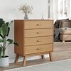 vidaXL Drawer Cabinet Brown Solid pine wood Medium Drawer Cabinet