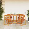 vidaXL Garden Table Folding 5 pcs Brown Solid Acacia Wood