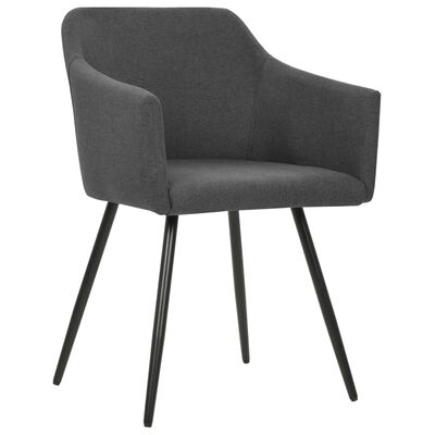 vidaXL Dining Chairs 2 pcs Dark Gray Fabric