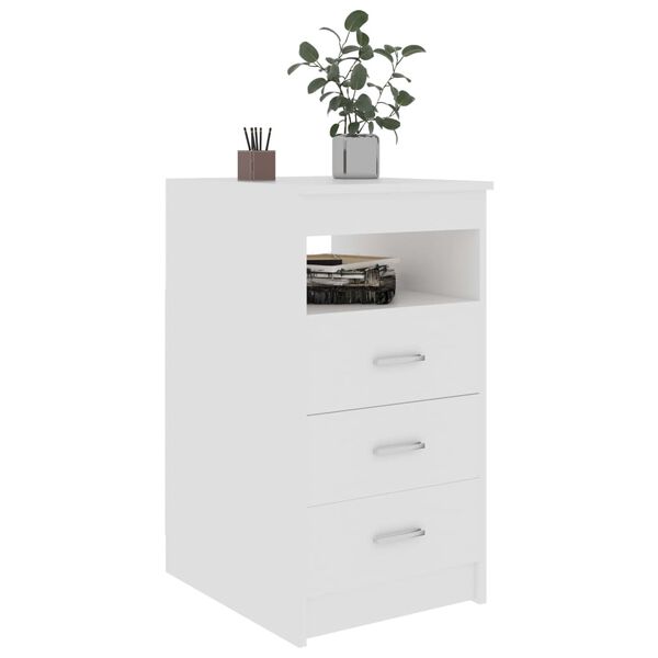 vidaXL Drawer Cabinet White Engineered wood Compact Drawer Cabinet