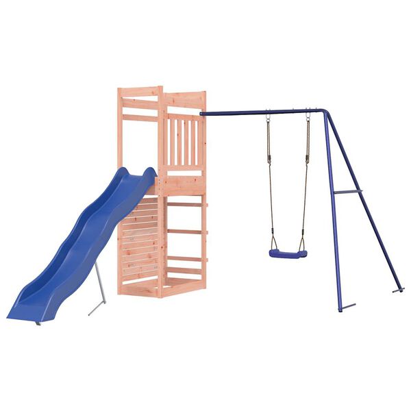 vidaXL Outdoor Playset Wood Brown, Blue Solid Douglas wood, Polypropylene