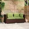 vidaXL 2-seater Sofa Brown and Green