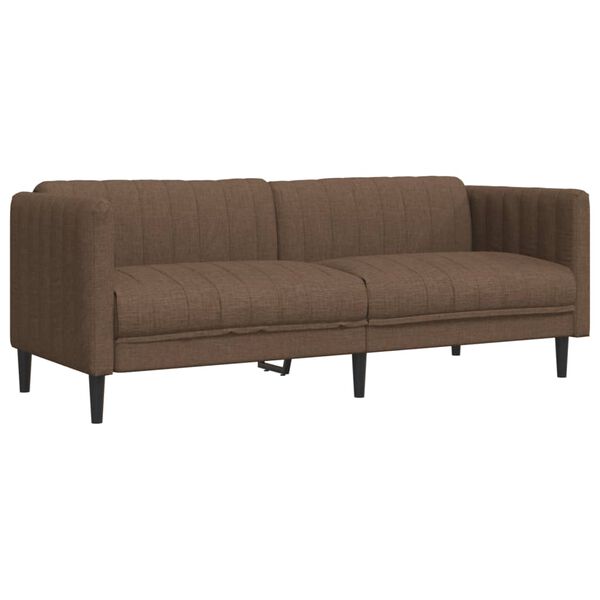 vidaXL Sofa Brown Faux suede, plywood, solid wood Large Durable Sofa