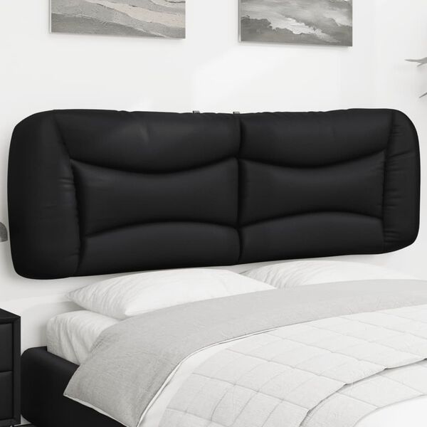 vidaXL Headboard Cushion Black 75% PVC, 5% cotton, 20% polyester 60 in
