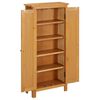 vidaXL Storage Cabinet Light Oak Solid Oak Wood, MDF Veneer Medium