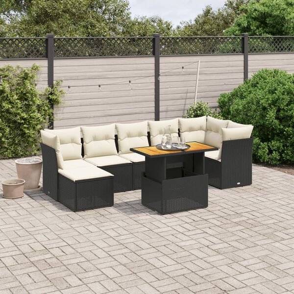 vidaXL Garden Sofa Set Black