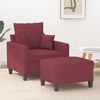 vidaXL Sofa Chair with Footstool Wine Red 23.6" Fabric