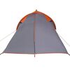 vidaXL Tunnel tent Grey and Orange 200.79 x 94.49 x 61.42 in Taffeta