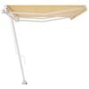 vidaXL Retractable Awning Yellow and White Aluminum, Polyester