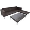 vidaXL Garden Sofa Brown, Cream White Steel frame Large Modular